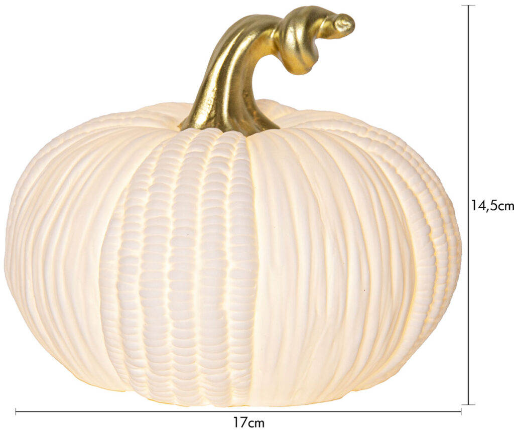 Pumpkin pöytäkoriste valkonen 15cm