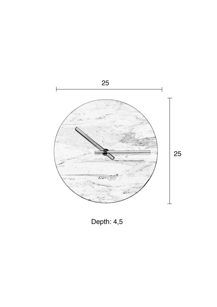 Seinäkello MARBLE TIME valkoinen