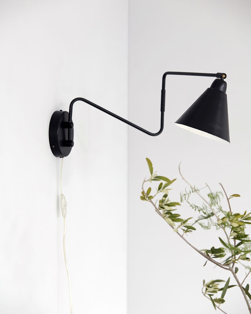 Wall lamp,Game,Black/white h.13x70 E14, max25, 2,2 cable