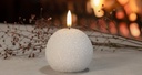 LED kynttilä  pyöreä Nordic white, Glitter, 7x7 cm