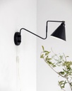 Wall lamp,Game,Black/white h.13x70 E14, max25, 2,2 cable
