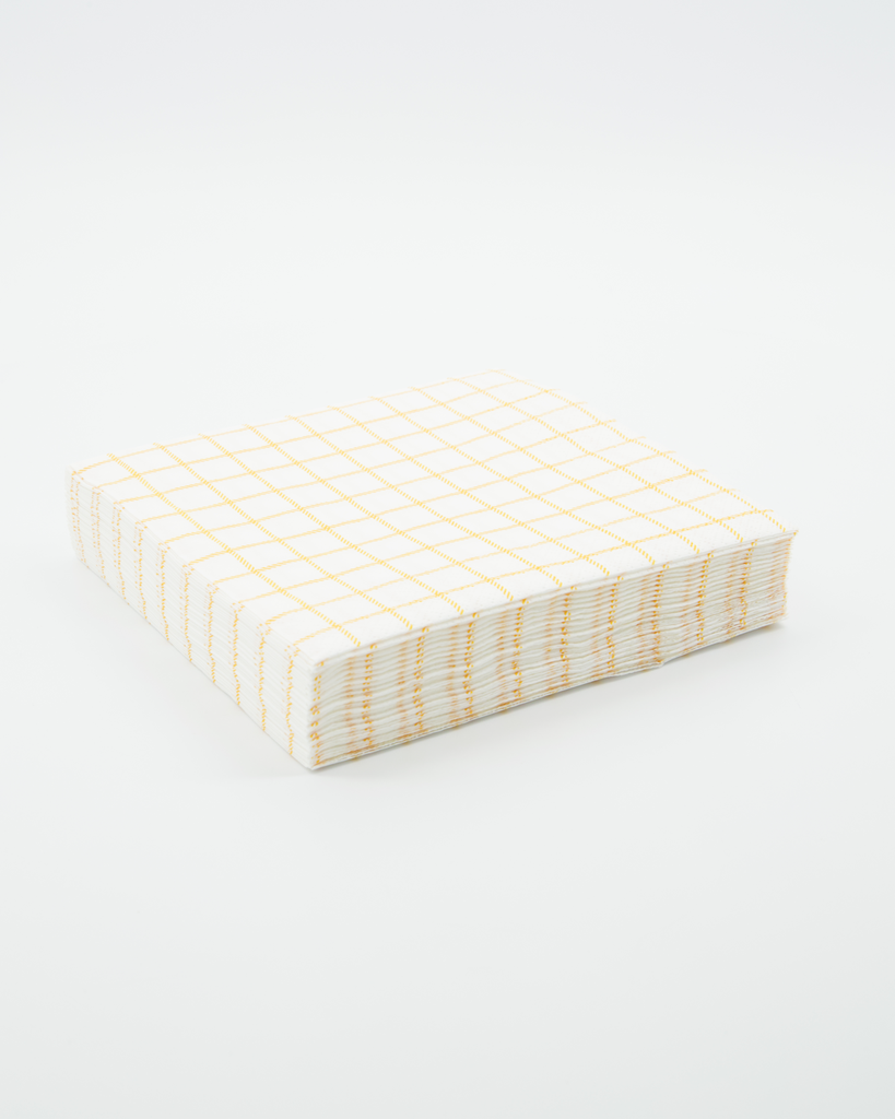Paperiservetti keltainen ruutu 20x20cm