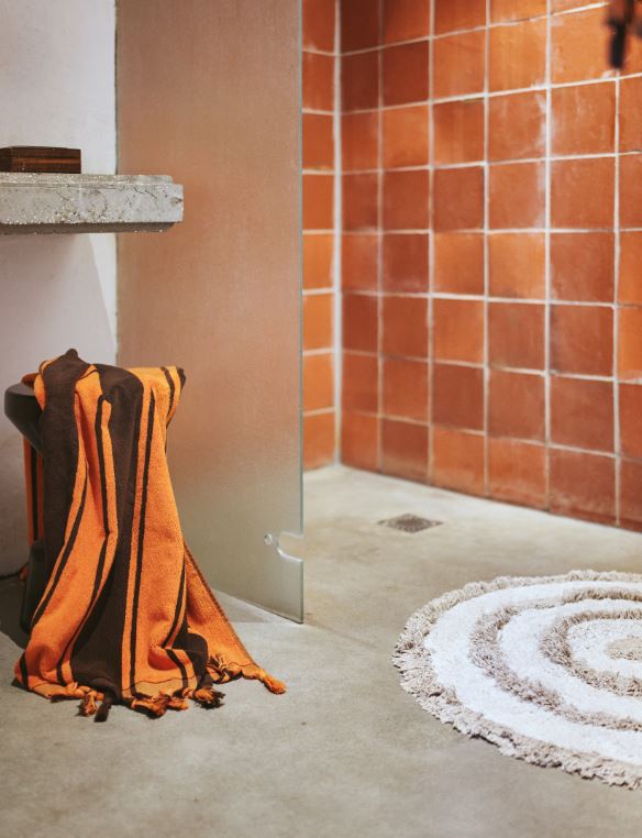 PYÖREÄ kylpyhuoneenmatto beige Ø120 cm