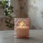 Flamme Romb LED-kynttilä roosa 12,5 cm 