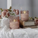 Flamme Romb LED-kynttilä roosa 12,5 cm 