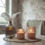 Flamme Romb LED-kynttilä roosa 12,5 cm 