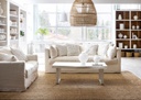Sohvapöytä PIECE valkoinen kansi ja jalat 115-130x55-65 cm