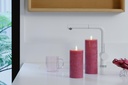 LED kynttilä, Rock, Melted, Vintage Rose, 74x150mm