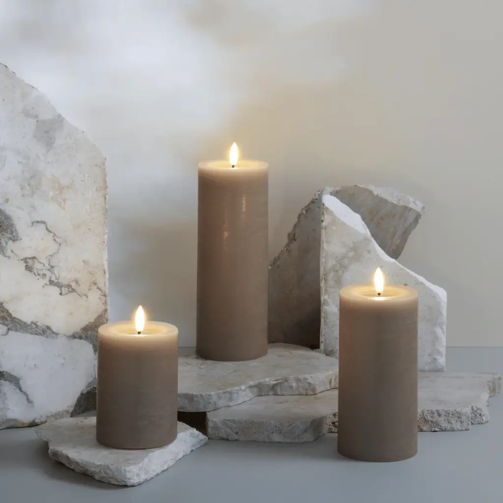 LED kynttilä, Rock, Melted, Sand, 74x100mm