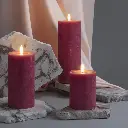 LED kynttilä, Rock, Melted, Vintage Rose 74x100mm