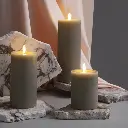 LED kynttilä, Rock, Melted, Kit Grey 74x100mm 