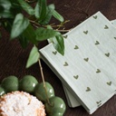 Paperiservetti sydän vihreä 33x33cm 