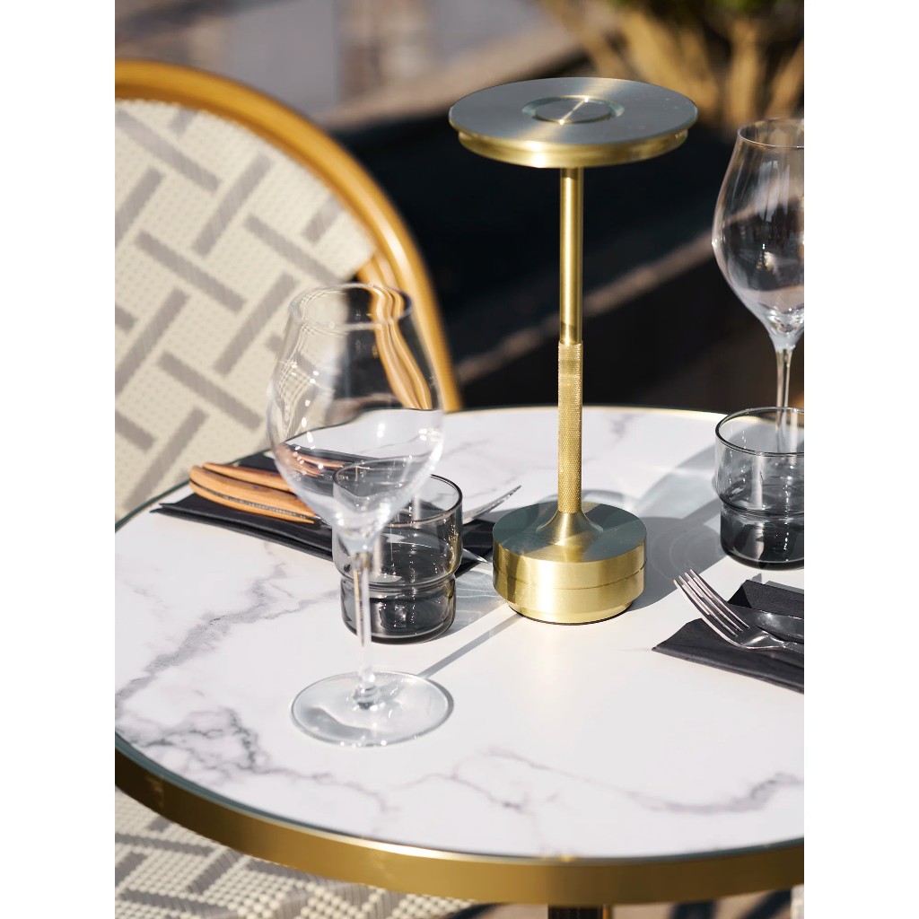 Ulkopöytä Bistro – marmori / kulta , metalli jalka  