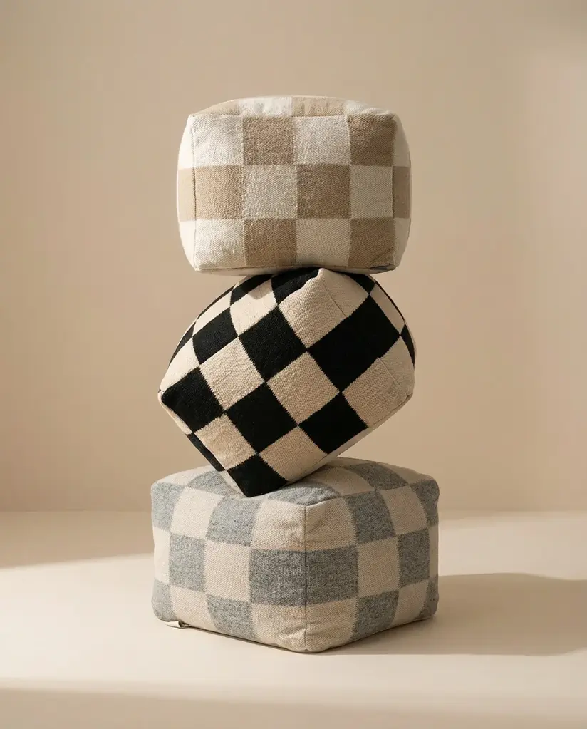 Neliönmuotoinen Rahi harmaa/luonnollinen