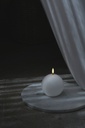 Led-Kynttilä pyöreä, valkoinen halk. 10 cm