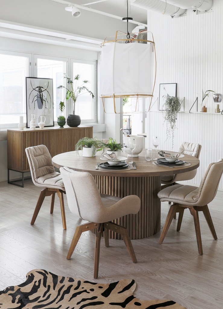 Pyöreä ruokapöytä TOIVO öljytty tammi Ø160 cm