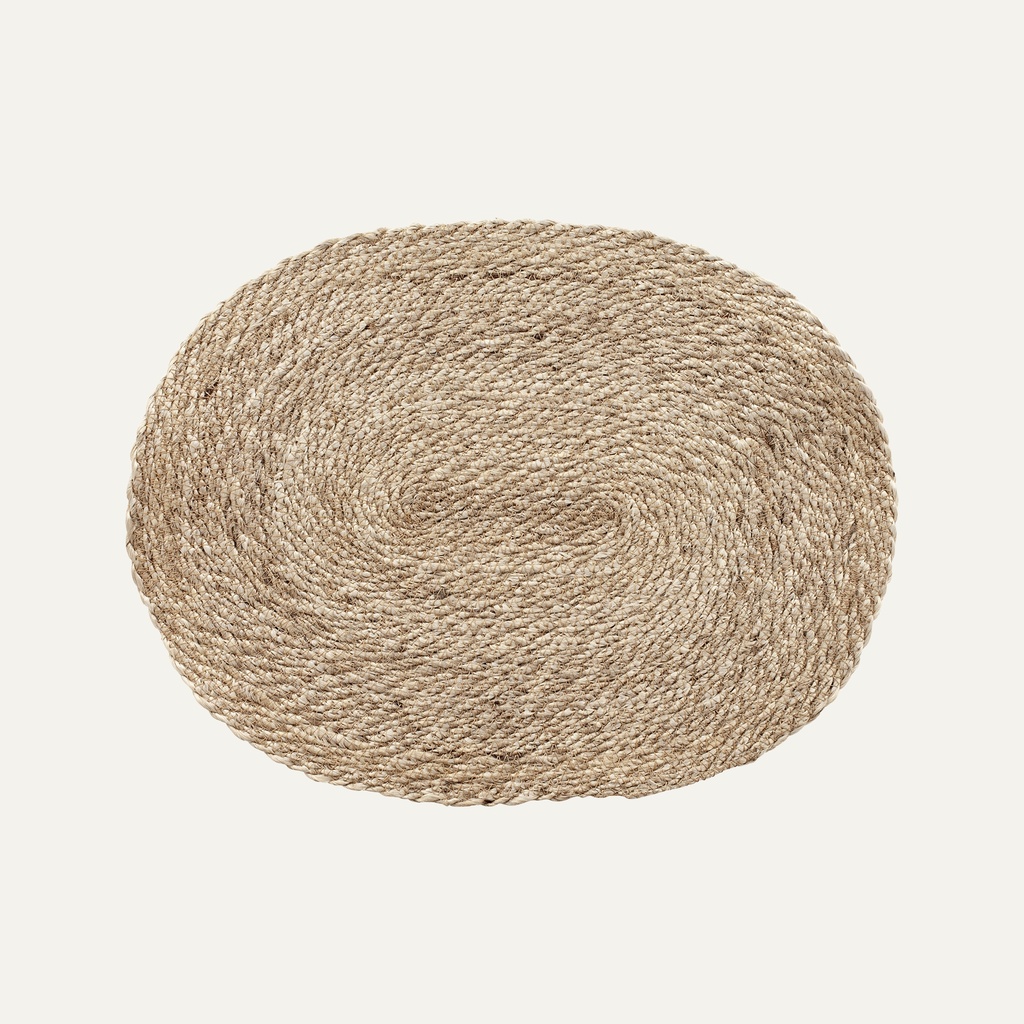 Ovaali juuttitabletti Elin twist natural harmaa