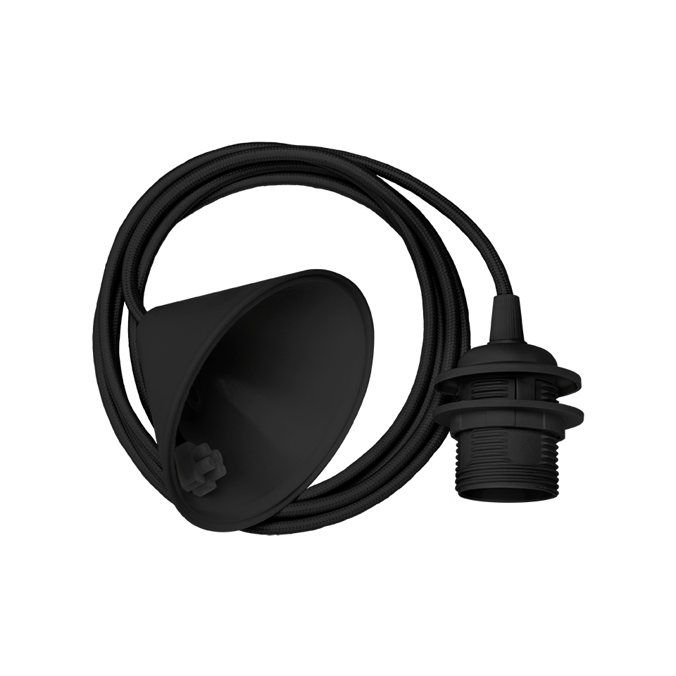 Valaisinjohto 2,1m musta