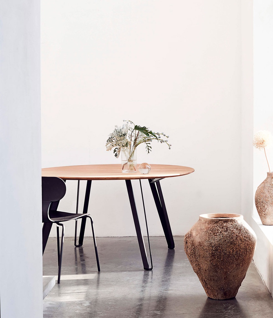 Jatkettava pyöreä ruokapöytä SPACE tammi 150 cm