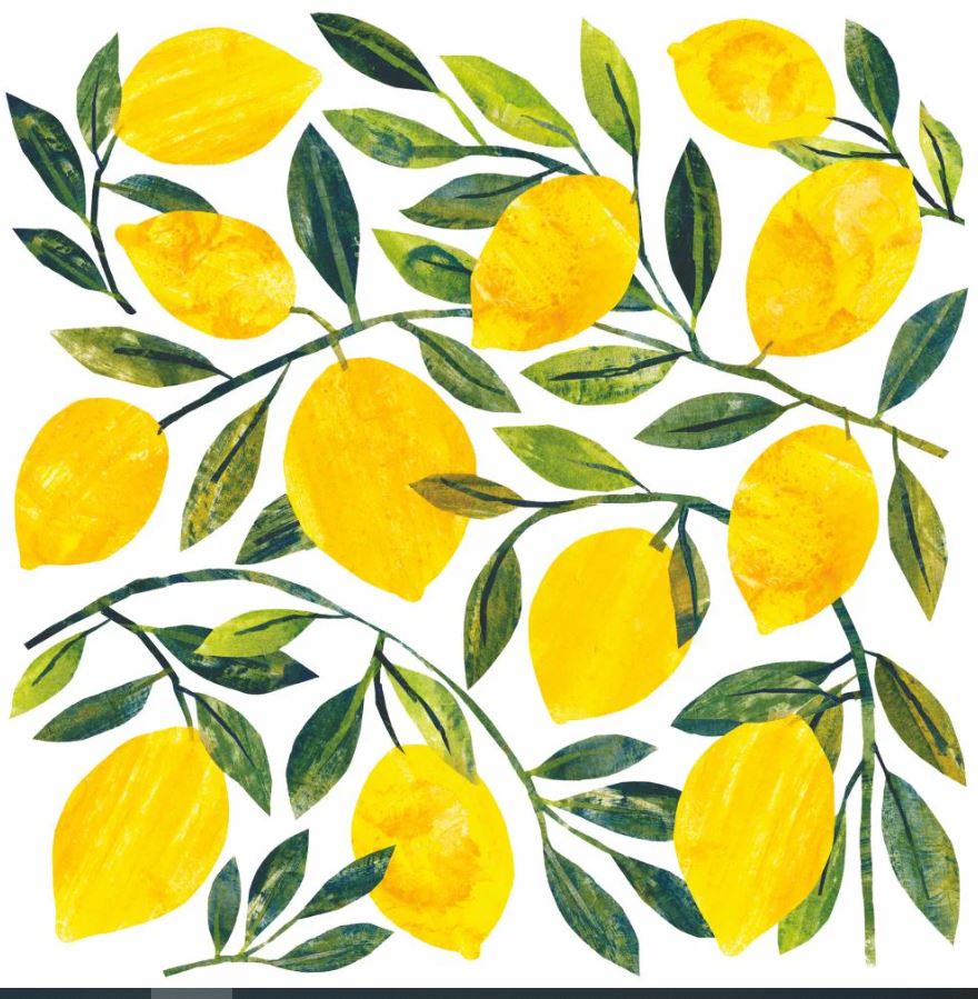 Paperiservietti BEAUTIFUL LEMONS 33x33cm