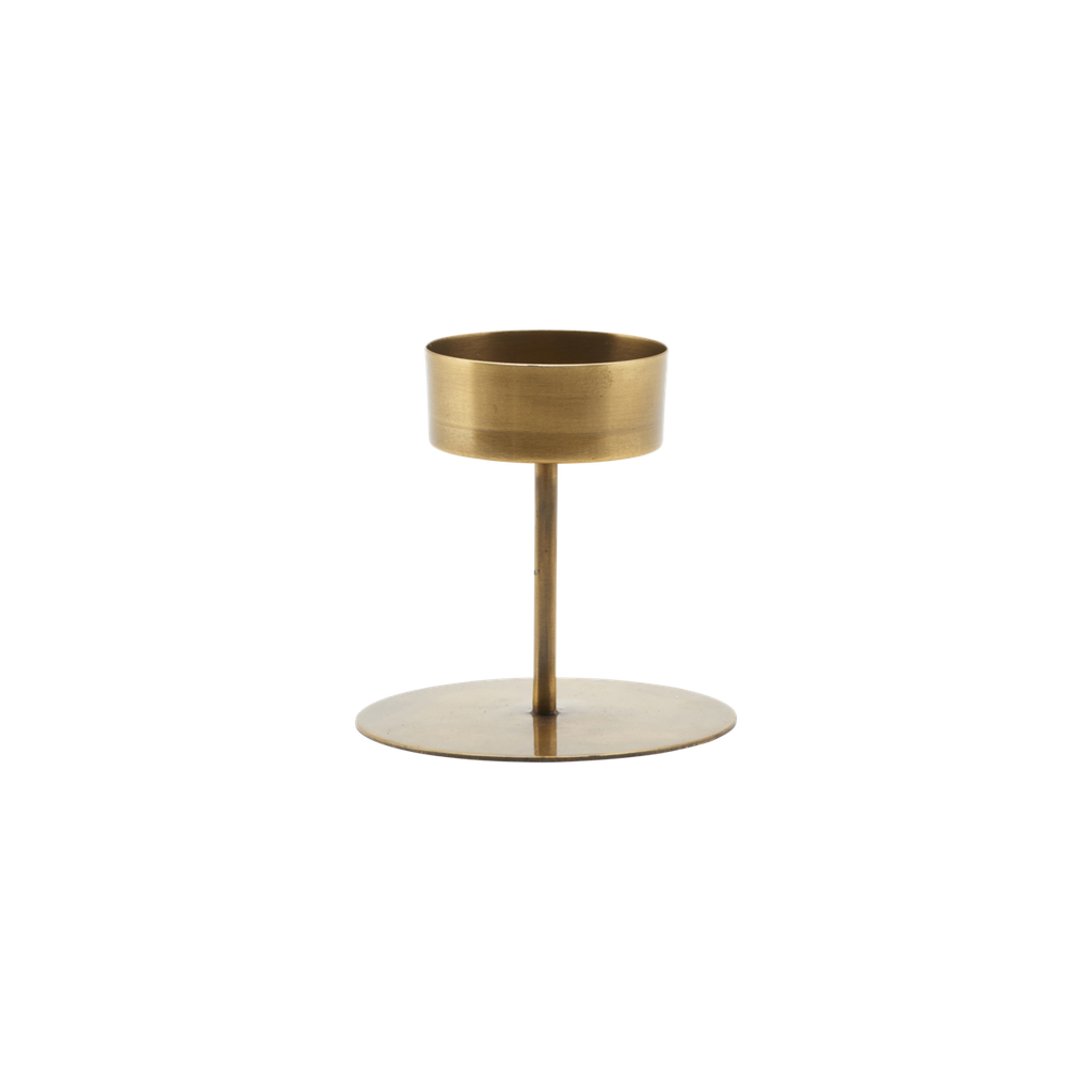 Tuikkukynttilänjalka ANIT, antiikki-messinki