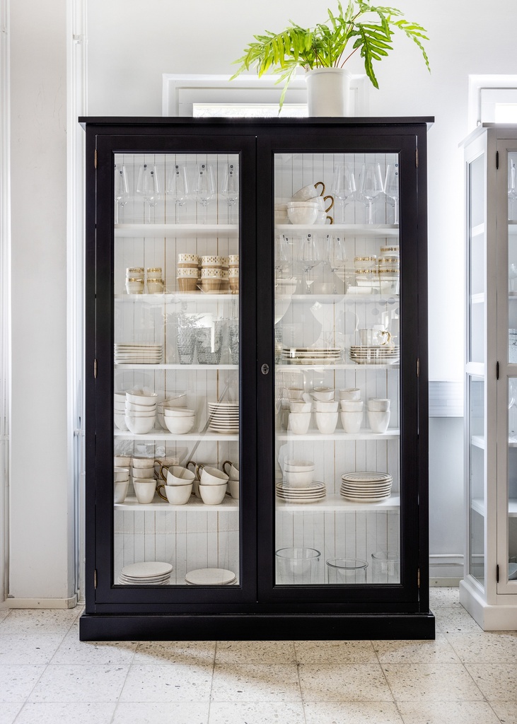 Vitriinikaappi CHIARA musta-valkoinen