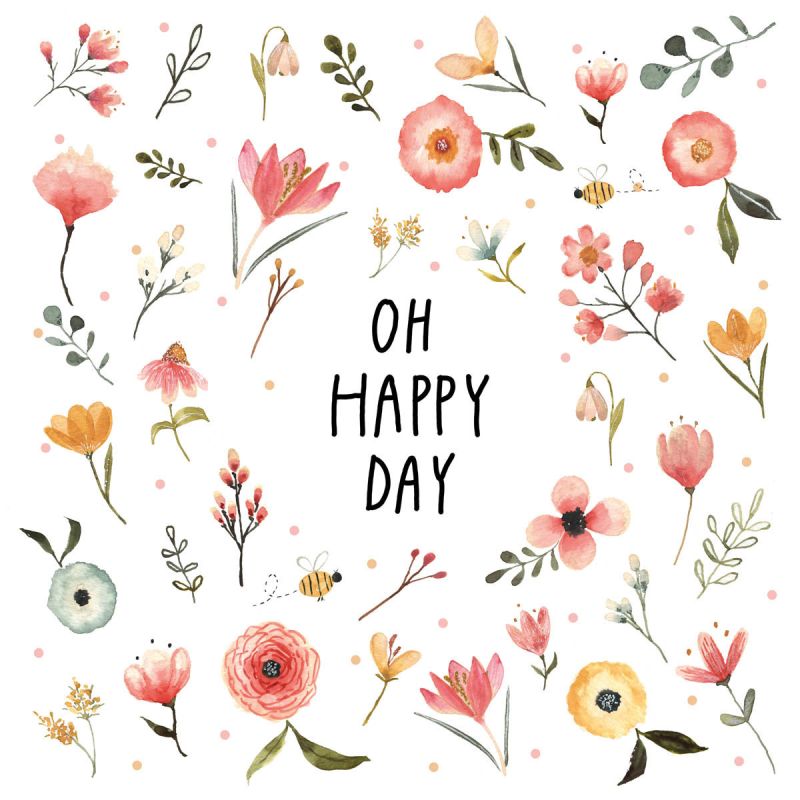 Paperiservietti OH HAPPY DAY 33x33cm