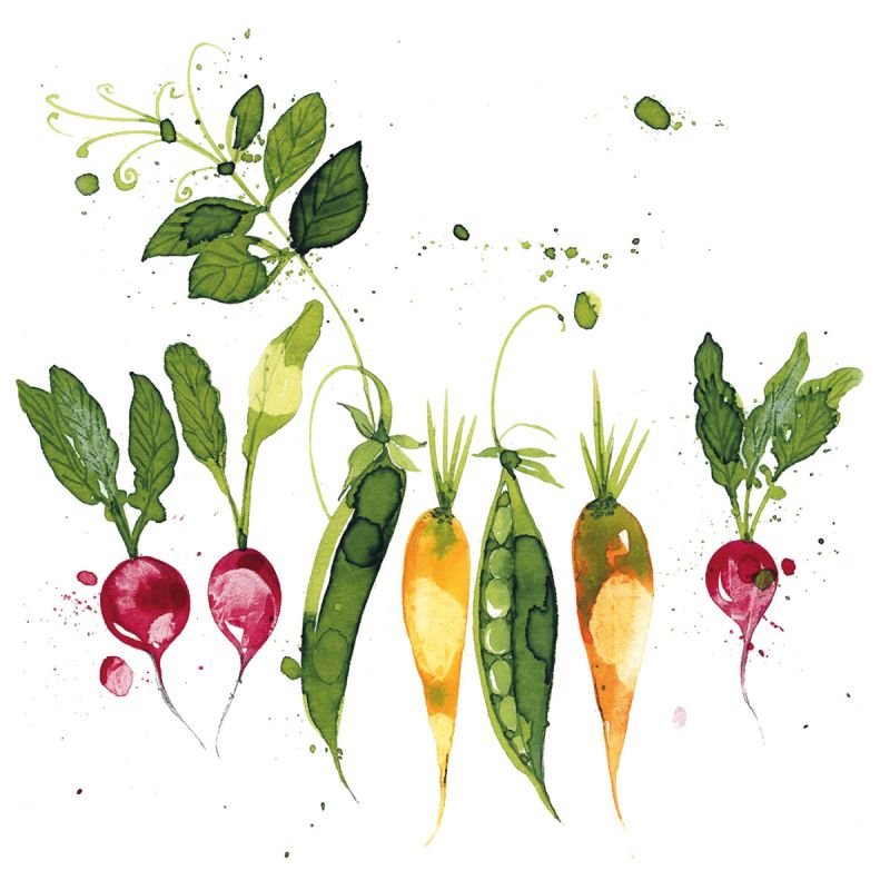 Paperiservetti GREEN VEGETABLES 33x33cm