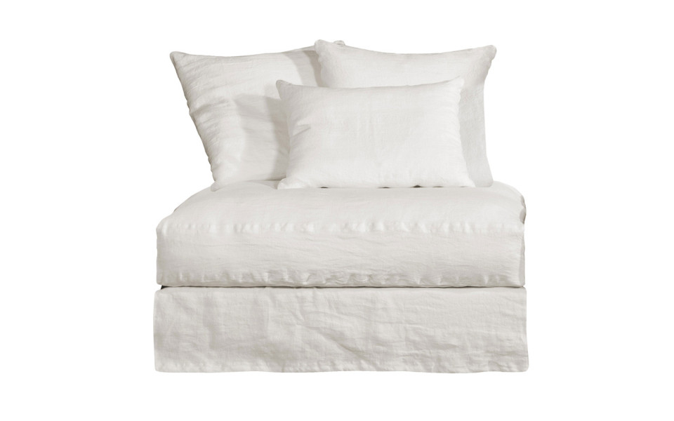 Käsinojaton tuolimoduuli 80 cm Chanelle XL Newlin valkoinen