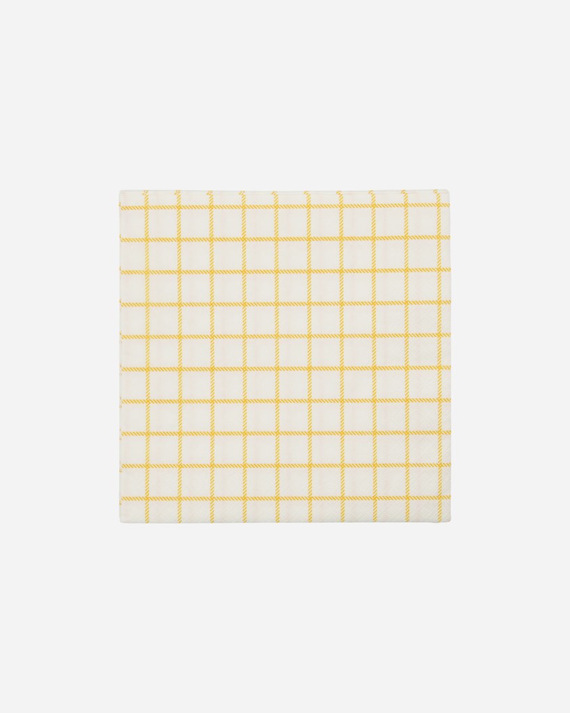 Paperiservetti keltainen ruutu 20x20cm
