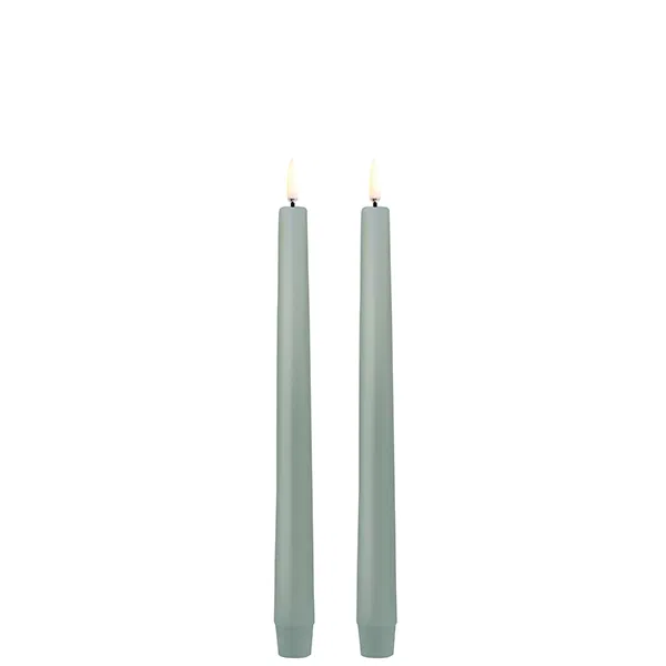 Led-Kruunukynttilät 2-setti Dusty green 2,3x25cm