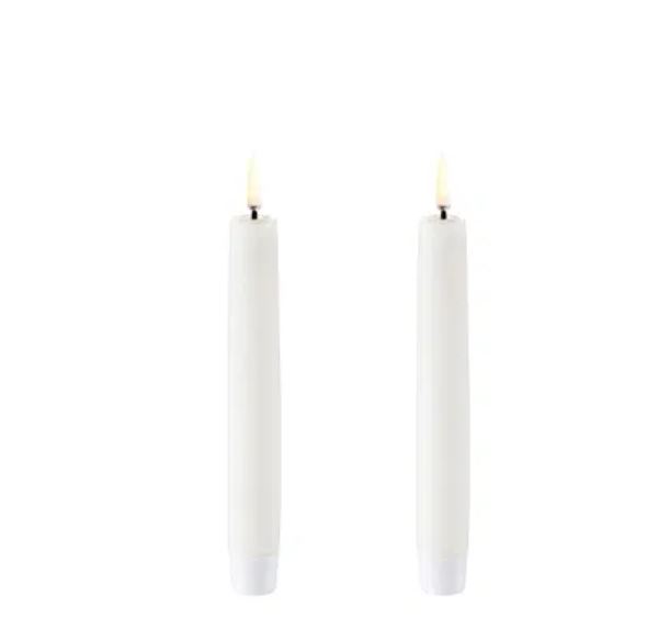 Led kruunukynttilä 2-setti Nordic White 2,3x15cm