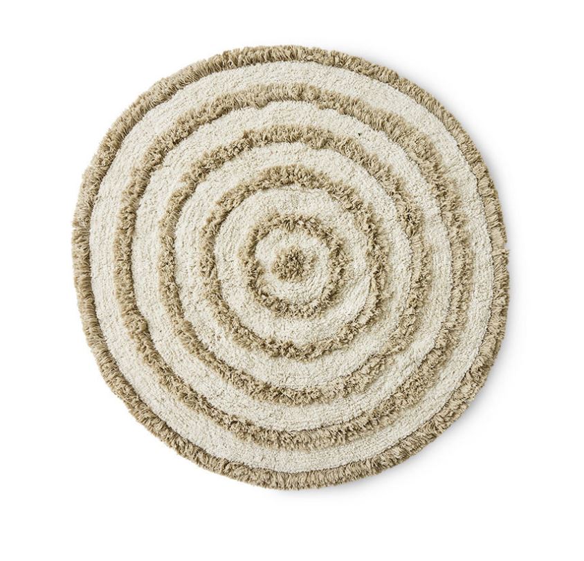 PYÖREÄ kylpyhuonematto beige Ø120 cm