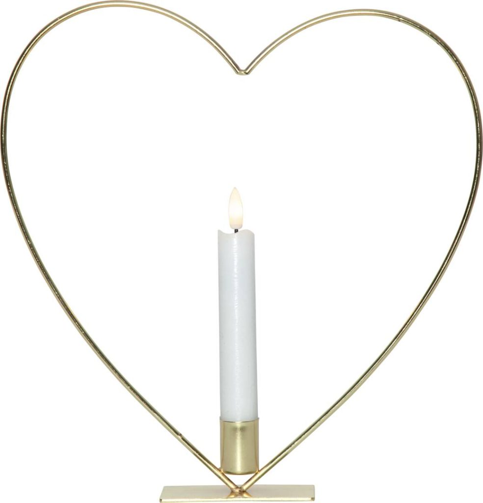 Flamme Heart pöytäkoriste messinki 