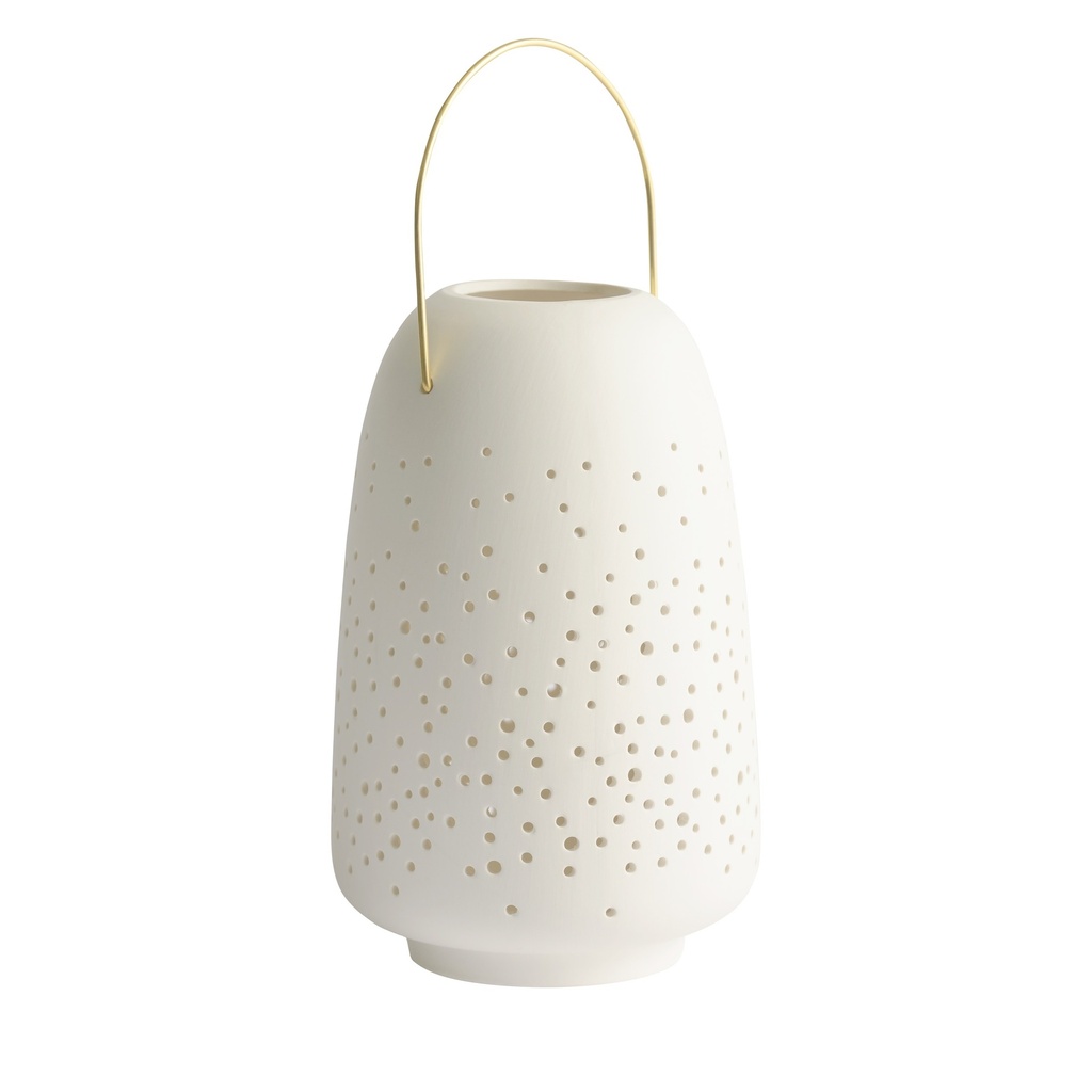 Keraaminen lyhty M valkoinen  