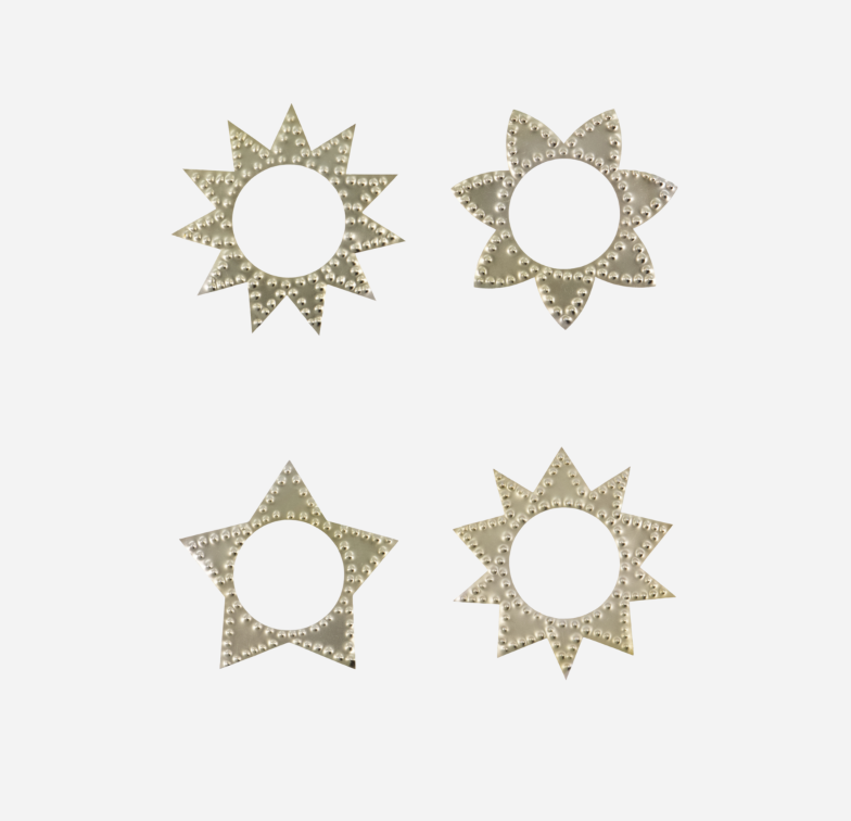 Serviettirengas 4-setti Antique Champagne silver