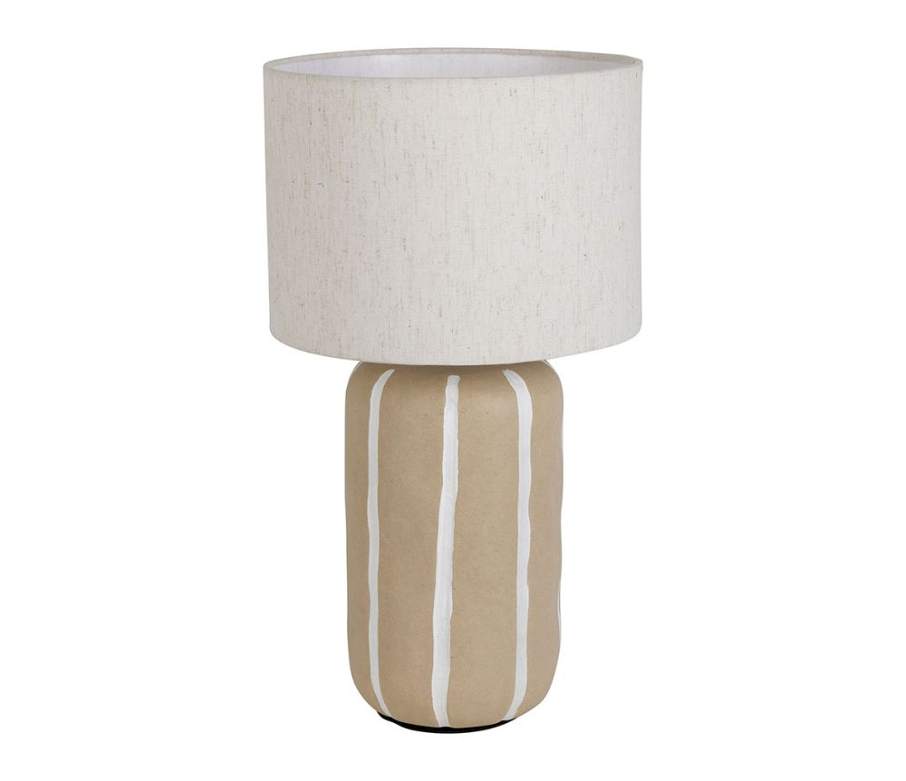 Lampunjalka ja varjostin Raita beige/valkoinen