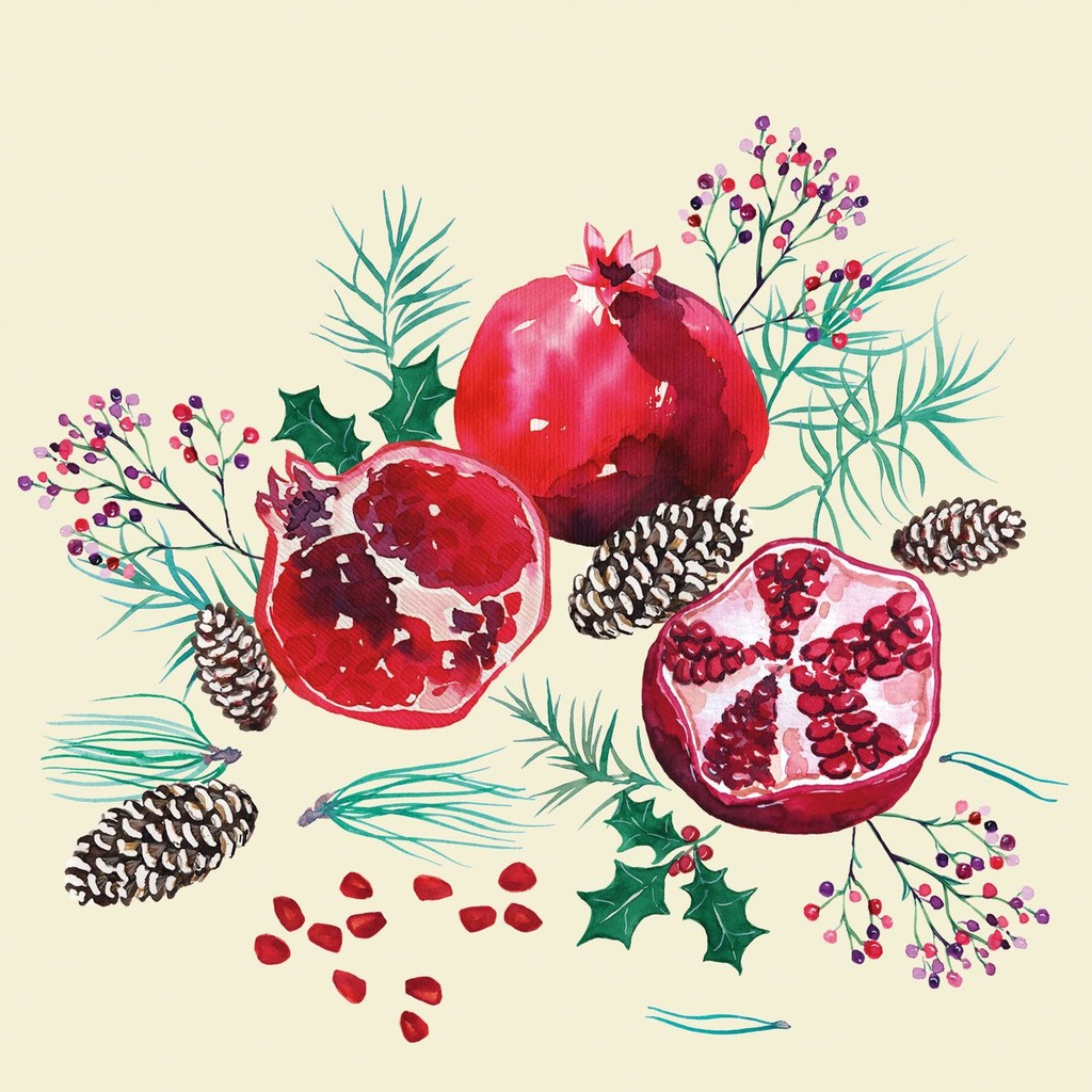 Paperiservietti Granaattiomena 33x33  