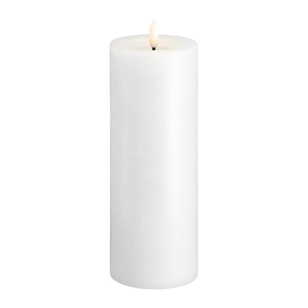 LED kynttilä, Rock, Melted, Classic White 74x200mm  