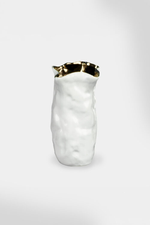 Vaasi Dimple valkoinen-kulta