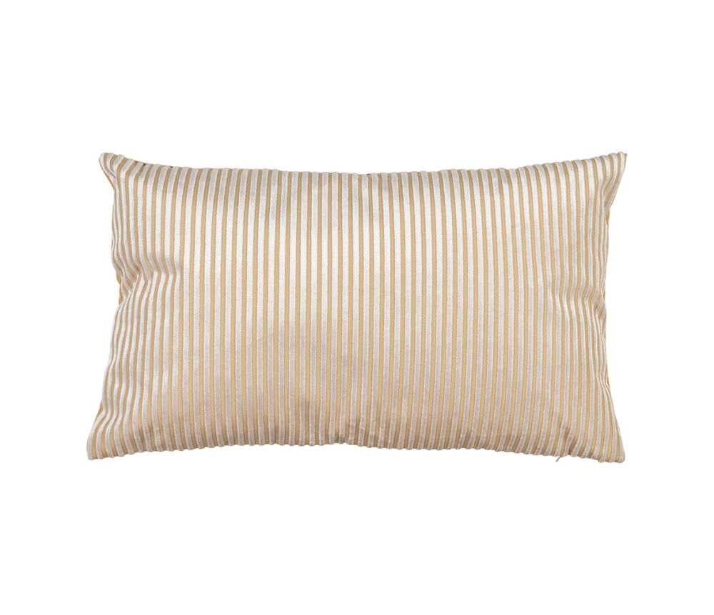 Tyynynpäällinen samettiraita luonnonvalkoinen-beige 50×30cm 