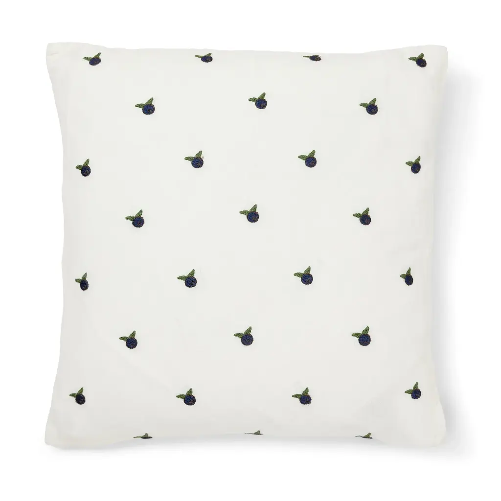 Mustikka-tyynynpäällinen 45x45 cm Luonnonvalkoinen-sininen