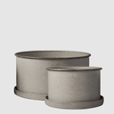 Metalli ruukku matala alusella M beige 