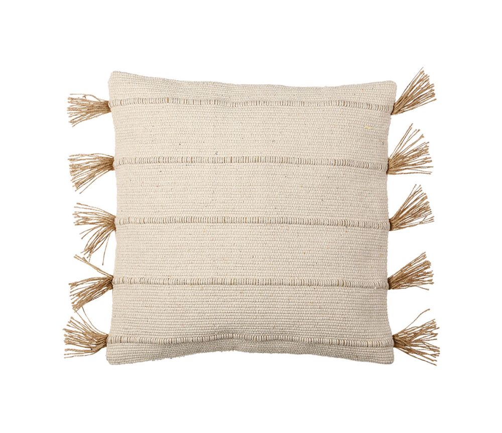 Tyynynpäällinen Tupsu 45x45cm luonnonvalkoinen