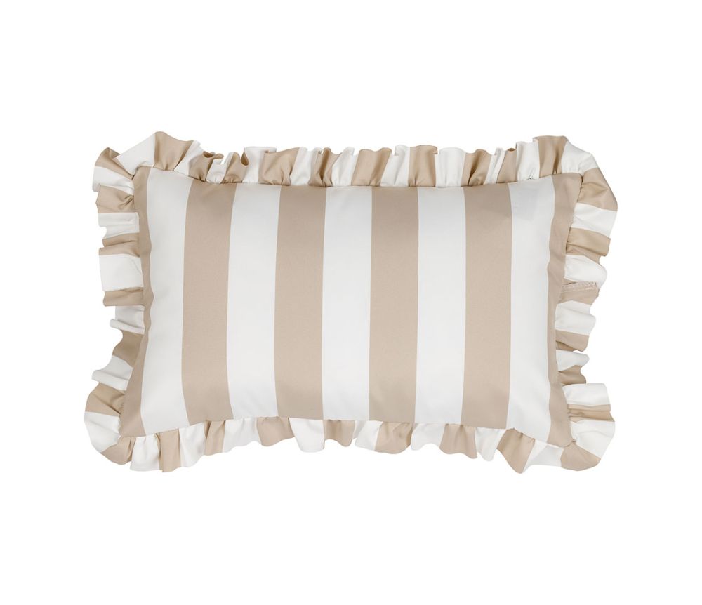 Ulkotyyny Summer beige-valko raita 30x50cm