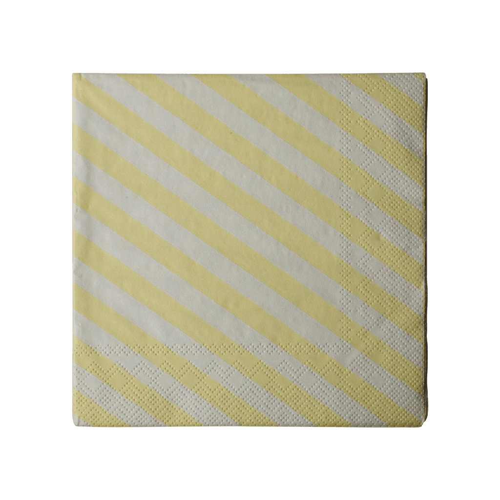 Paperiservetti Raita keltainen 33x33cm  