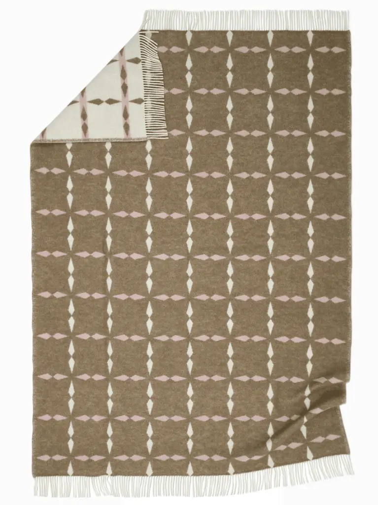 Ruutu villa-viltti Beige