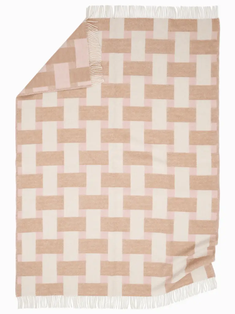 Ruutu villa-viltti Rosa 