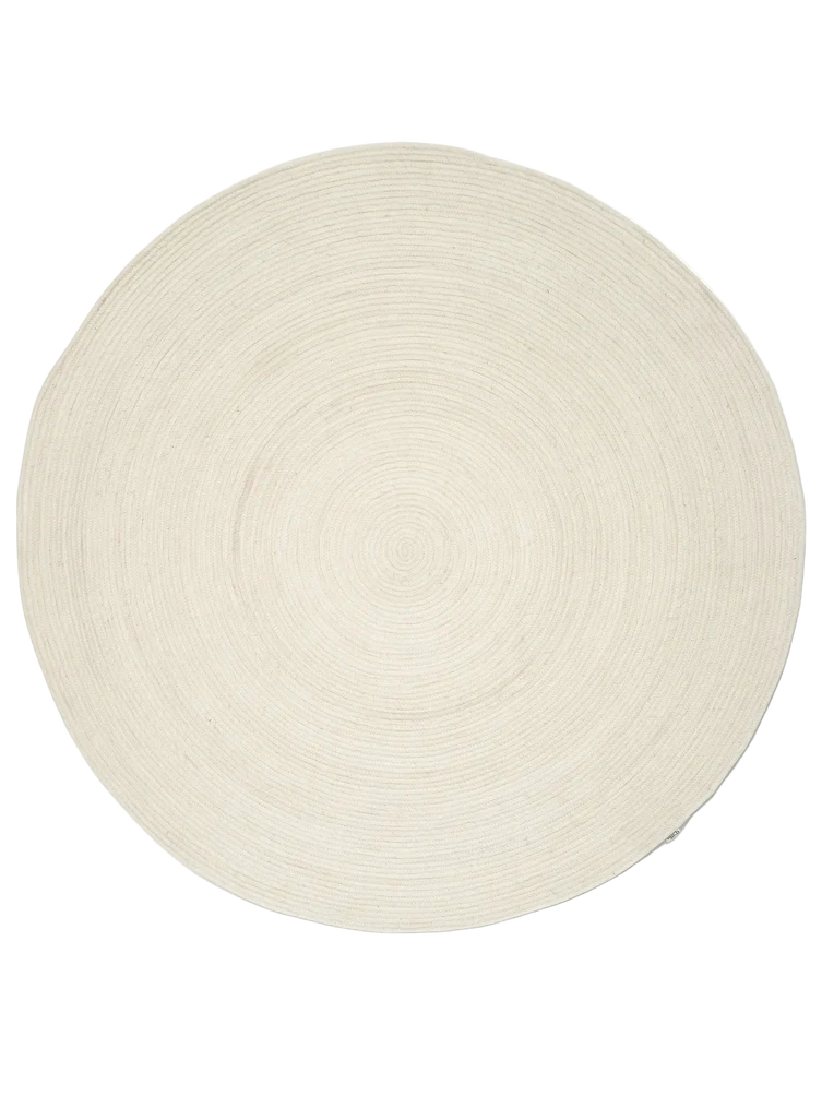 Pyöreä villamatto Merino valkoinen 160cm