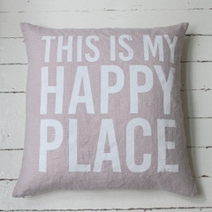 Heaven Tyynynpäällinen Happy Place vaaleanpunainen 50x50cm
